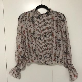 ザラ(ZARA)のzara 花柄シフォンブラウス(シャツ/ブラウス(長袖/七分))