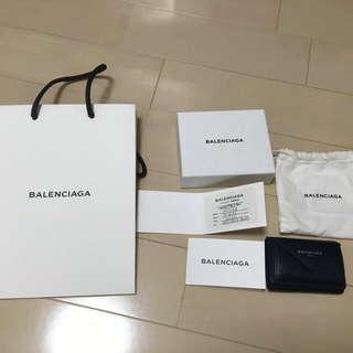 バレンシアガ(Balenciaga)の確実正規品バレンシアガペーパーミニ財布ネイビーBALENCIAGAネイビーカバス(財布)