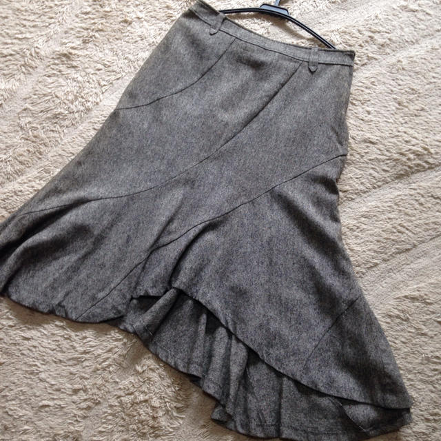 ニッセン(ニッセン)の大きいサイズLL相当 秋冬テールロングスカート☆ レディースのスカート(ロングスカート)の商品写真