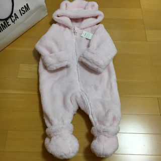 コムサイズム(COMME CA ISM)の❤︎新品未使用❤︎ コムサ ふわもこクマちゃんカバーオール 防寒着 80(ジャケット/コート)