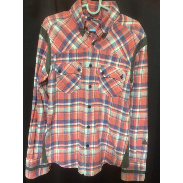 PLAIN CLOTHING(プレーンクロージング)のPLEIN 長袖ネルシャツ、ピンクチェックSサイズ メンズのトップス(シャツ)の商品写真