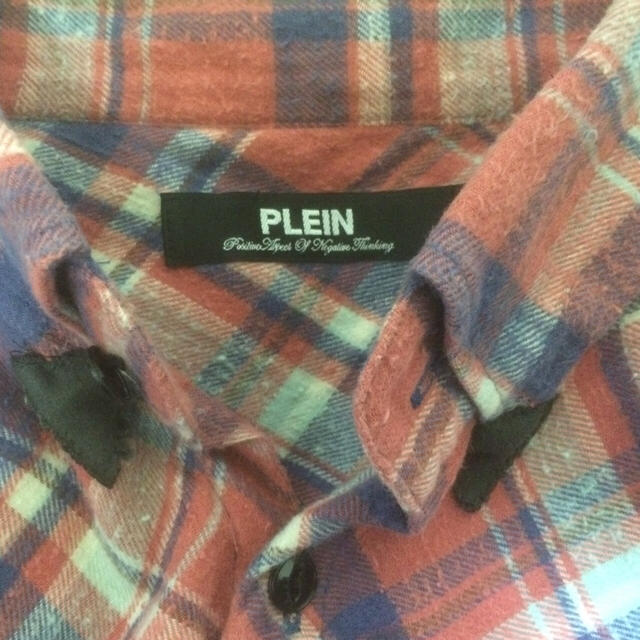 PLAIN CLOTHING(プレーンクロージング)のPLEIN 長袖ネルシャツ、ピンクチェックSサイズ メンズのトップス(シャツ)の商品写真