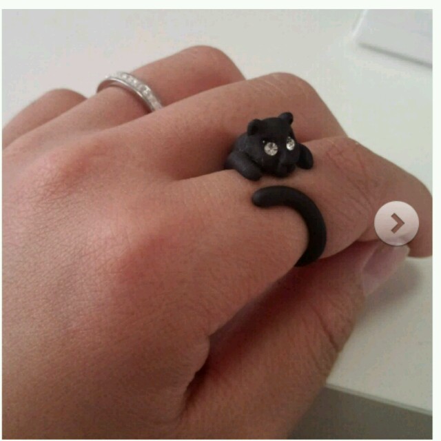 黒猫？黒豹？リング レディースのアクセサリー(リング(指輪))の商品写真