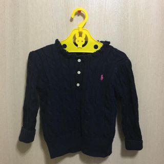 ポロラルフローレン(POLO RALPH LAUREN)の518　女の子90　本物ラルフローレンの紺ピンクポニーのセーター　(その他)