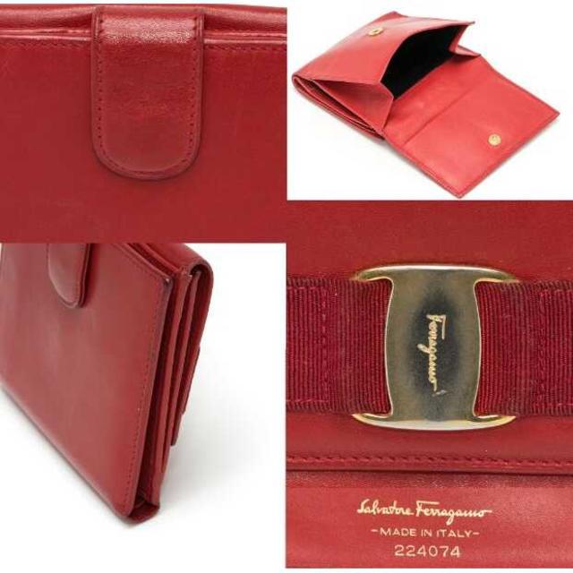 Ferragamo(フェラガモ)の赤×リボン◆フェラガモ Ｗホック財布 レディースのファッション小物(財布)の商品写真
