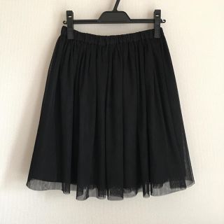 スローブイエナ(SLOBE IENA)の着用1回 美品 IENA SLOBE  ひざ丈 チュールスカート(ひざ丈スカート)