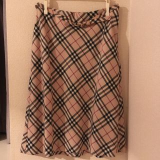 バーバリーブルーレーベル(BURBERRY BLUE LABEL)のキティさま専用 バーバリーブルーレーベル スカート ベルト付きサイズ38(ひざ丈スカート)