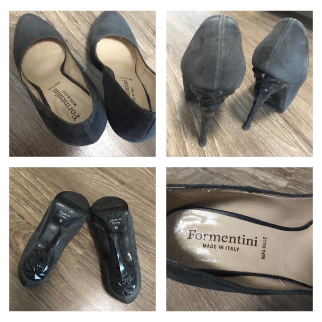 THE FIRST(ザファースト)のFormentini スウェードパンプス ダークグレー 36 プラットフォーム レディースの靴/シューズ(ハイヒール/パンプス)の商品写真