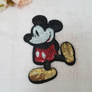 ディズニー(Disney)のミッキーのスパンコールワッペン♡(各種パーツ)