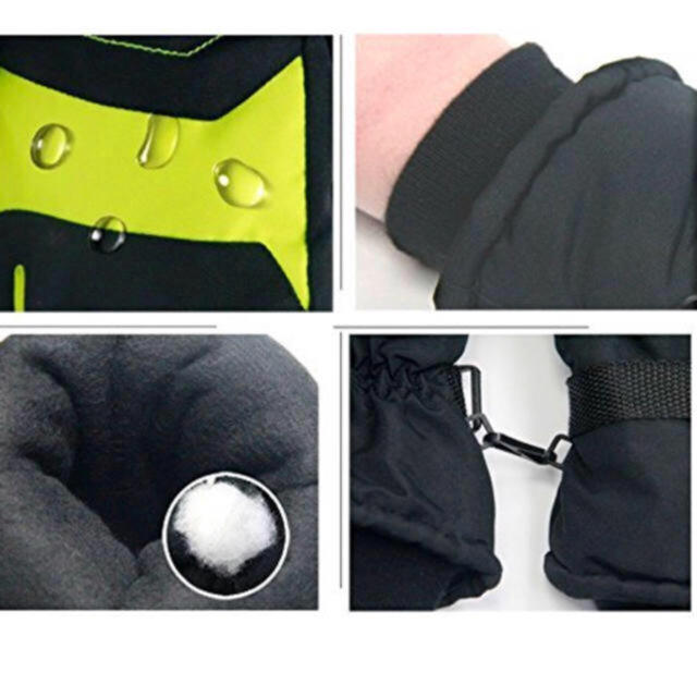 新品★男女兼用 スノーグローブ スキー スノーボード 手袋 イエロー ブラック レディースのファッション小物(手袋)の商品写真