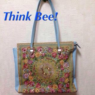 シンクビー(Think Bee!)のThink Bee！バック ブルー皮(ハンドバッグ)