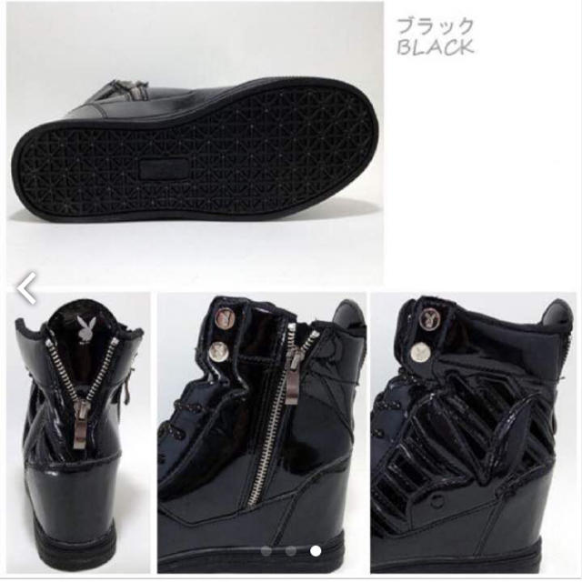 PLAYBOY(プレイボーイ)のプレイボーイ♡インヒールハイカットスニーカー 黒 レディースの靴/シューズ(スニーカー)の商品写真