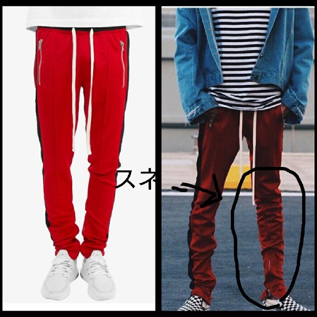 FEAR OF GOD(フィアオブゴッド)の今日限り‼️希少サイズS mnml TRACK PANTS-RED メンズのパンツ(その他)の商品写真