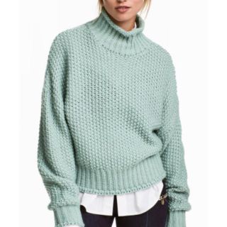 エイチアンドエム(H&M)のチャンキーニット☆☆XSサイズ    ミントグリーン(ニット/セーター)