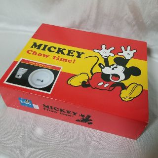 ディズニー(Disney)の希少　未使用　ミッキーマウス　カップ＆プレートセット（黒）(食器)