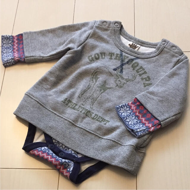 babyGAP(ベビーギャップ)のロンパース付きトレーナー☆70サイズ キッズ/ベビー/マタニティのベビー服(~85cm)(トレーナー)の商品写真