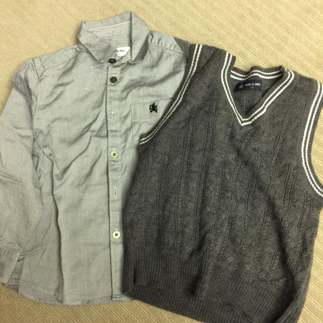 コムサエンジェル 男の子110とシャツとベストセット キッズ/ベビー/マタニティのキッズ服男の子用(90cm~)(ドレス/フォーマル)の商品写真