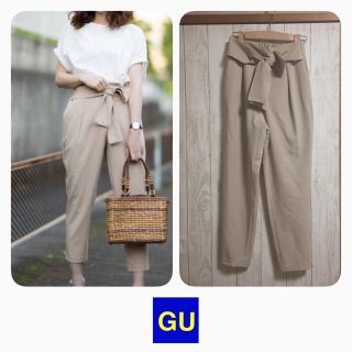 ジーユー(GU)の【ドービー様専用】GU ウエストリボンテーパードパンツ(クロップドパンツ)