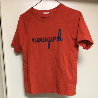 ジーユー(GU)のused GU tシャツ オレンジ レディース mサイズ(Tシャツ(半袖/袖なし))