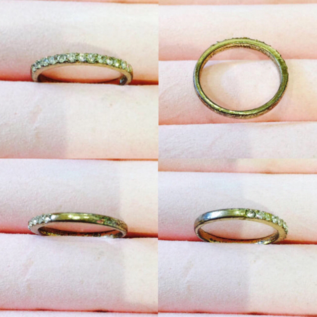 ゴールドハーフエタニティリング ♯15号 レディースのアクセサリー(リング(指輪))の商品写真