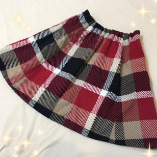 バーバリー(BURBERRY)の大人気☆ブルーレーベル クレストブリッジ チェックスカート 赤(ミニスカート)