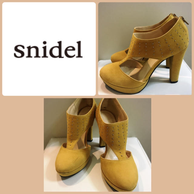 SNIDEL(スナイデル)のまっきー様専用ページです♡snidel♡イエロースエード ブーティ♡ レディースの靴/シューズ(ブーティ)の商品写真