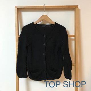 トップショップ(TOPSHOP)の☆人気の黒！TOPSHOP アンゴラ混ニットカーディガン(カーディガン)