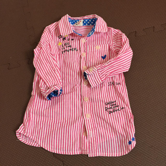 JUNK STORE(ジャンクストアー)のシャツワンピース キッズ/ベビー/マタニティのベビー服(~85cm)(ワンピース)の商品写真