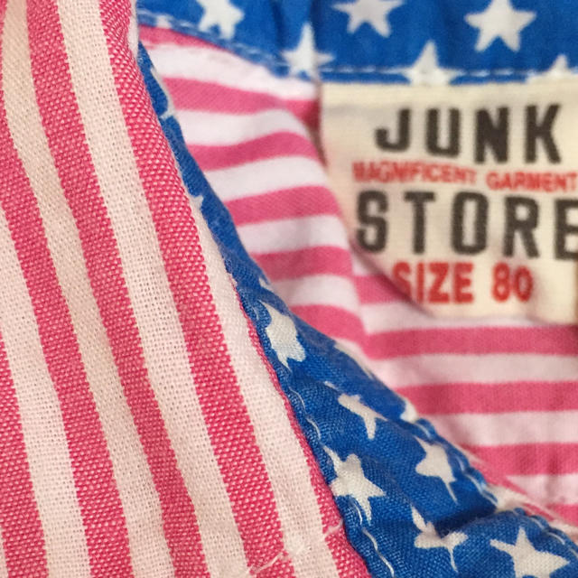 JUNK STORE(ジャンクストアー)のシャツワンピース キッズ/ベビー/マタニティのベビー服(~85cm)(ワンピース)の商品写真