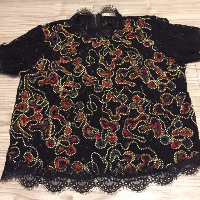 ZARA(ザラ)の未使用  ZARA 刺繍 レース トップス レディースのトップス(シャツ/ブラウス(半袖/袖なし))の商品写真