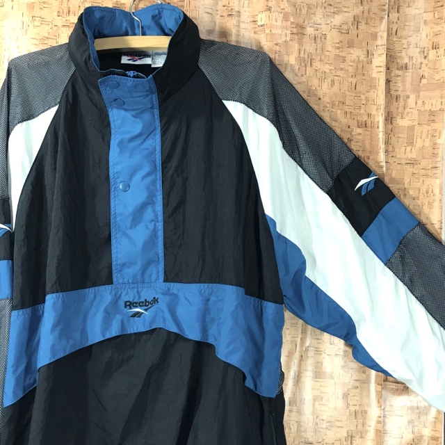 Reebok(リーボック)の美品 90s リーボック ナイロンジャケット ハーフジップ プルオーバー  L メンズのジャケット/アウター(ナイロンジャケット)の商品写真