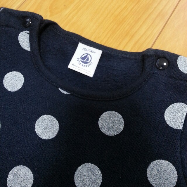 PETIT BATEAU(プチバトー)のPETIT BATEAU 長袖ワンピース(12m／74cm) キッズ/ベビー/マタニティのベビー服(~85cm)(スカート)の商品写真