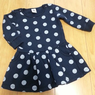 プチバトー(PETIT BATEAU)のPETIT BATEAU 長袖ワンピース(12m／74cm)(スカート)