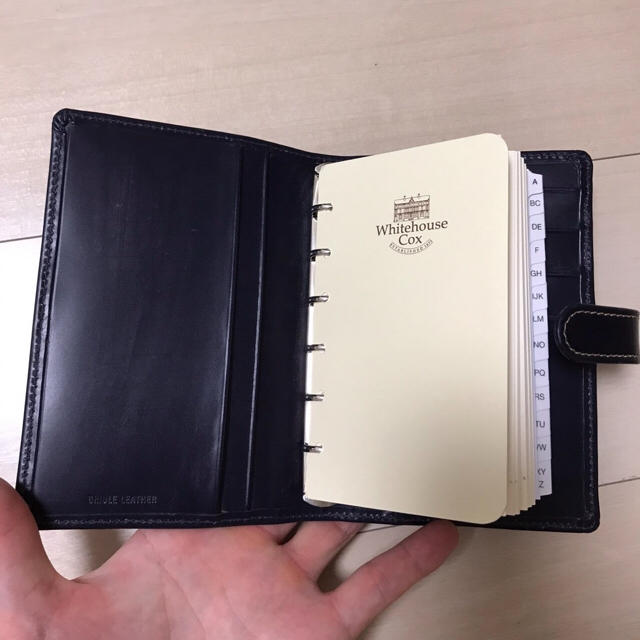 美品 ホワイトハウスコックス システム手帳 ネイビー 美品 ホワイトハウスコックス システム手帳 ネイビー
