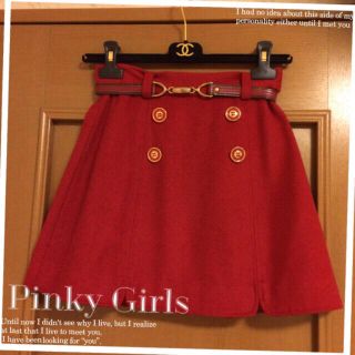 ピンキーガールズ(PinkyGirls)のPinky Girls ベルト付き台形スカート(ミニスカート)