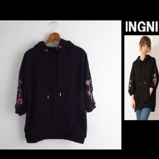 イング(INGNI)の今季★INGNI☆新品裏毛袖刺繍７分袖／パーカー(パーカー)