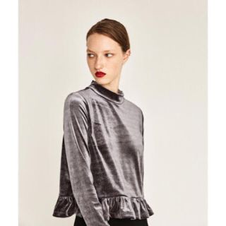 ザラ(ZARA)のZARA ベロア トップス(カットソー(長袖/七分))