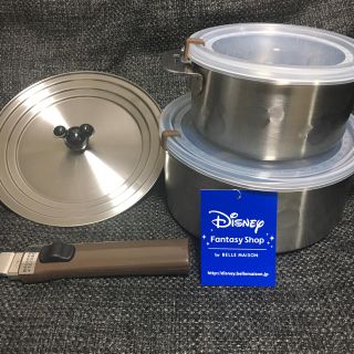 ディズニー(Disney)のシール蓋つき取っ手が外せる鍋6点セット ミッキー(鍋/フライパン)