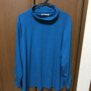 新品 ブルー トップス レディース 5Lサイズ(Tシャツ(半袖/袖なし))