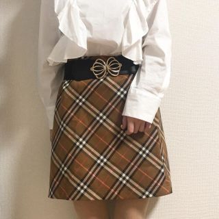 バーバリーブルーレーベル(BURBERRY BLUE LABEL)の【新品未使用】BURBERRY 台形スカート(ミニスカート)