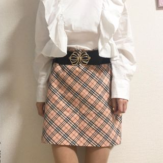 バーバリーブルーレーベル(BURBERRY BLUE LABEL)の【美品】BURBERRY 台形スカート(ミニスカート)