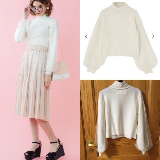 ダズリン(dazzlin)の新品タグ付♥︎Dazzlin' チュール袖ニット白(ニット/セーター)