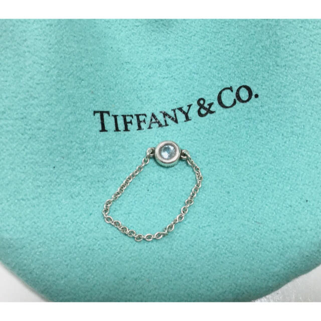 ティファニーtiffanyカラーバイザヤードシリーズアクアマリン×シルバーリング