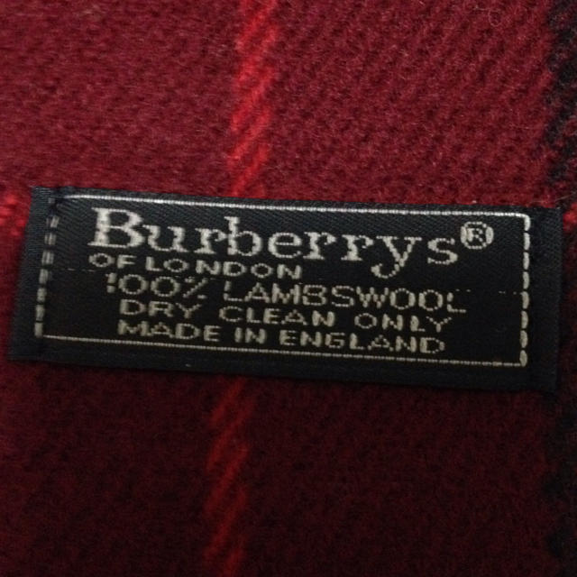 BURBERRY(バーバリー)のレア色 バーバリー ロンドン 赤 マフラー ストール ワインレッド レディースのファッション小物(ストール/パシュミナ)の商品写真