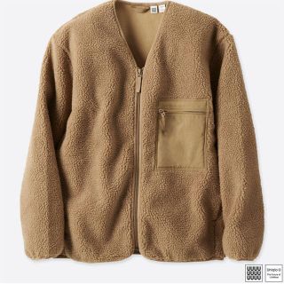 ユニクロ(UNIQLO)の新品 ボアフリース ベージュ(ダウンジャケット)