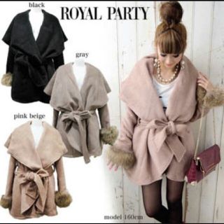 ロイヤルパーティー(ROYAL PARTY)のLOYAL PARTY　ローブコート♡黒(毛皮/ファーコート)