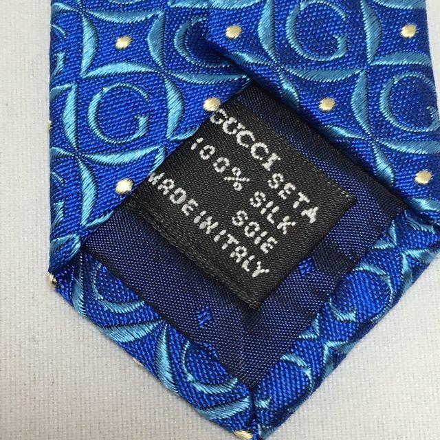 Gucci(グッチ)のグッチ　ネクタイ　ブルー　シルク100％　未使用 メンズのファッション小物(ネクタイ)の商品写真