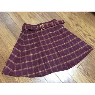 ダズリン(dazzlin)の【ゆゆ様専用】べっこう風ベルトチェックフレアスカート レッド(ミニスカート)