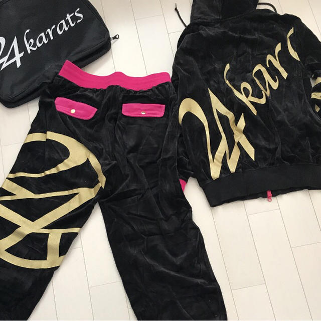 確実正規品 24karats stay gold ベロアセットアップジャージ L