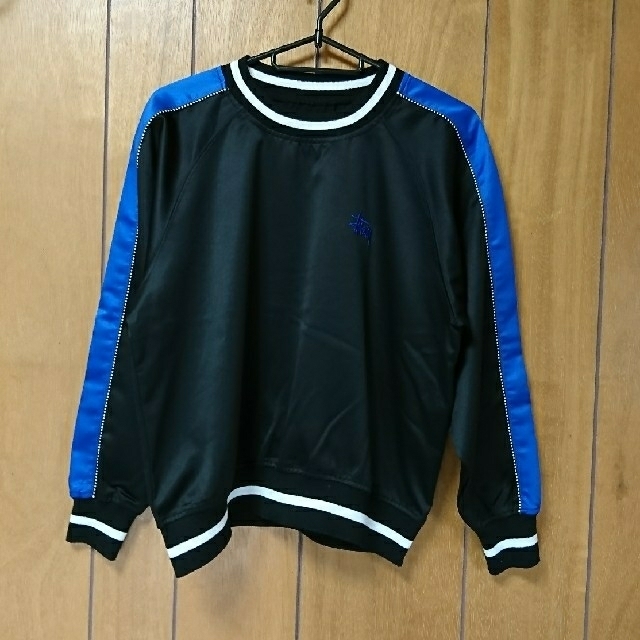 【極美品】STUSSY パイピングサテンスカジャン スウェット ブラック 1